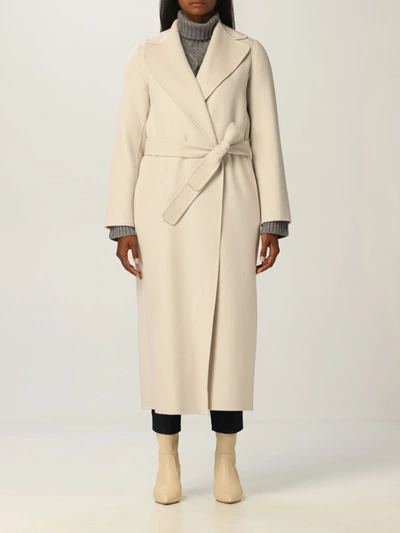 's Max Mara Wool Wrap Coat In White