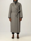 's Max Mara Wool Wrap Coat In Grey