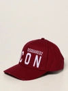 Dsquared2 Be Icon Burgundy White Baseball Cap In Red