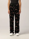 Red Valentino Rose-print Elasticated-waist Trousers In Black