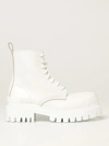 Balenciaga 60mm Strike Leather Combat Boots In White