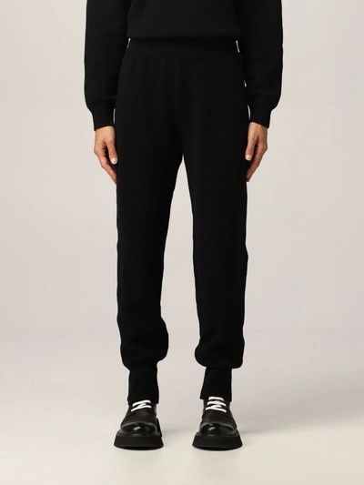 Alberta Ferretti Jogging Pants In Wool Blend In Black