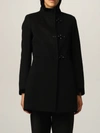 Fay Romantic Coat In Black In Soft Wool Blend Fabric In Black