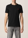Polo Ralph Lauren Logo Embroidered Regular T-shirt In Black