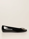 Roger Vivier Trompette Patent Leather Ballet Flats In Black