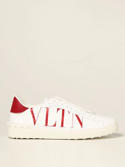 Valentino Garavani Open Leather Trainers In White