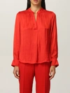 Zadig & Voltaire Womens Passion Tink Relaxed-fit Satin Blouse L In Red