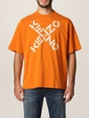 Kenzo Tshirt With X Logo In Orange