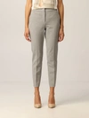 Max Mara Cigarette Trousers In Jersey In Grey