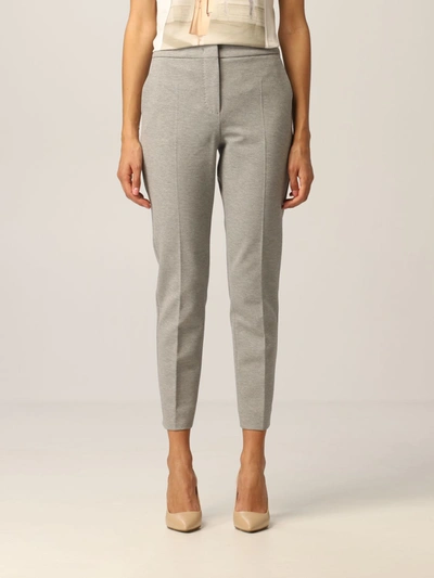 Max Mara Cigarette Trousers In Jersey In Grey