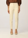 Max Mara Cigarette Trousers In Jersey In Yellow Cream
