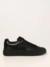 Balmain Black Low Top Sneakers With Logo In Leather In Black