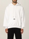Gcds Mens White Cotton Sweatshirt In White