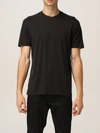 Tom Ford Black Basic Crewneck T-shirt With Tonal Stitching In Cotton Blend Man In Black