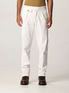 Eleventy Mens White Cotton Pants In White