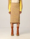 Stella Mccartney Women's Animal-patterned Wool Midi Skirt In Camel
