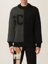 Gcds Sweater In Cableknit Wool Blend In Black