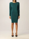 Alexandre Vauthier Wide-shoulder Knitted Dress In Green