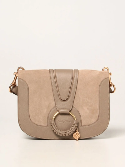 See By Chloé Hana  Bag In Grained Leather And Suede In Grey