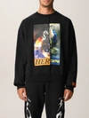 Heron Preston Black Split Herons Print Sweatshirt In Black