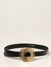 Rabanne Leather Belt With Maxi Buckle In Black