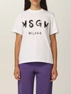 Msgm Tshirt With Logo In White