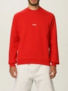 Msgm Crewneck Sweatshirt With Logo In Red