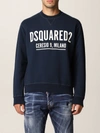 Dsquared2 Crewneck Sweatshirt With Logo In Blue