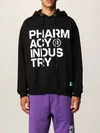 Pharmacy Industry Man Black Hoodie With Deconstructed Logo