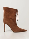 Alexandre Vauthier Pointed Boots In Brown