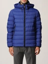 Peuterey Logo-patch Hooded Puffer Jacket In Royal Blue