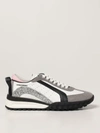Dsquared2 White And Dark Grey Legend Sneakers With Pink Detail In White