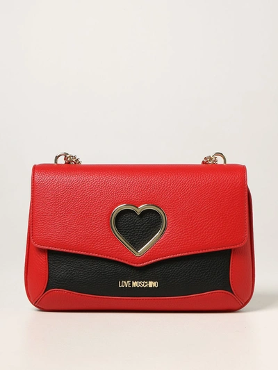 Love Moschino Bag With Metallic Heart In Red