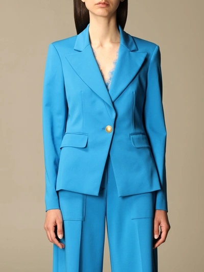 Pinko Gomberto 5  Jacket In Fabric Stitch In Blue