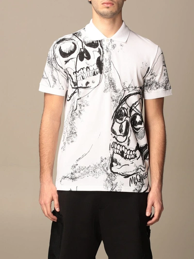 Alexander Mcqueen Shirt With All Over Skulls In White