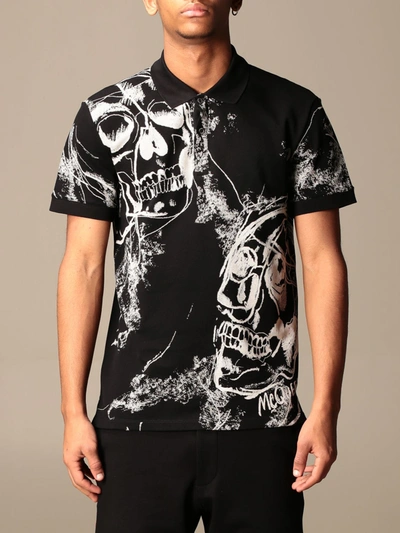 Alexander Mcqueen Shirt With All Over Skulls In Black