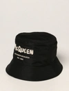 Alexander Mcqueen Men's Graffiti Logo Nylon Bucket Hat In Black