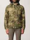Woolrich Camouflage-print Hooded Down Jacket In Military