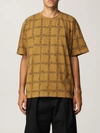 Jw Anderson Cotton T-shirt With All-over Contrasting Logo Print In Tobacco