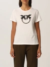 Pinko Logo-embellished T-shirt In White