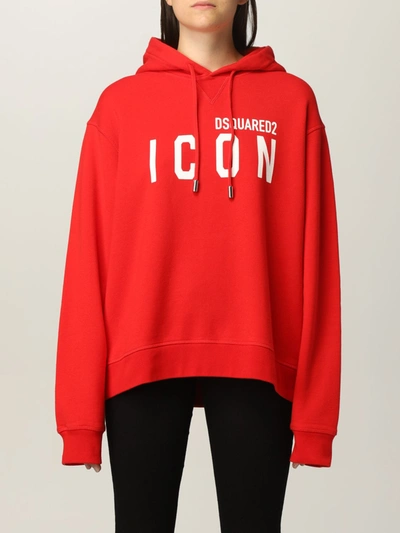 Dsquared2 Sweatshirt With Icon Logo In Red