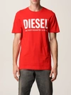 Diesel Cotton Tshirt With Logo In Red