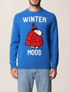Mc2 Saint Barth Winter Mood Print Sweater In Blue