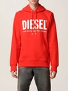 Diesel Jumper In Cotton With Logo In Red