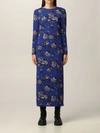Red Valentino Women's Floral-printed Georgette Midi Dress In Blue