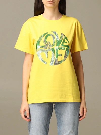 Alberta Ferretti T-shirt Love Me Gialla In Yellow