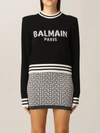 Balmain Padded Shoulder Straps Sweater In Black In Black