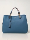 Emporio Armani Bag In Textured Synthetic Leather In Gnawed Blue