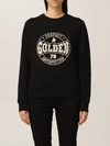 Golden Goose Logo-embroidered Cotton Sweatshirt In Black