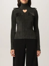 Bottega Veneta Cut-out Ribbed Knit Top In Green